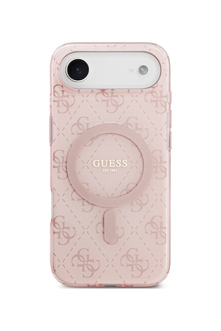 Apple Uyumlu iPhone 17 Air Kılıf Guess Lisanslı M-safeli Iml Baskılı Klasik Logolu 4g Desenli Kapak Pembe Pembe