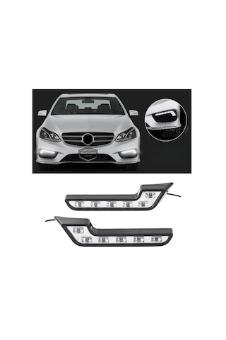 Üniversal 6 Led Mercedes Tip Gündüz Ledi Araba Gündüz Farı Araç Oto Drl Led Lamba Güçlü Işık 12v Su Geçirmez Beyaz 2 Adet 00 Şüscaroto Aksesuar
