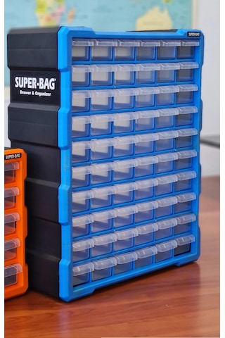 Süper Bag Monoblok 60 Çekmeceli Organizer Hobby Çekmece Asr6000