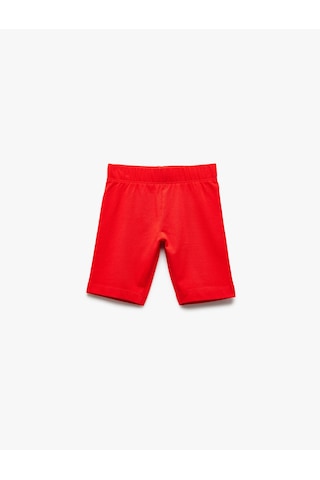 Koton Pamuklu Beli Lastikli Basic Kısa Tayt Kırmızı 5skg40056ak Kırmızı