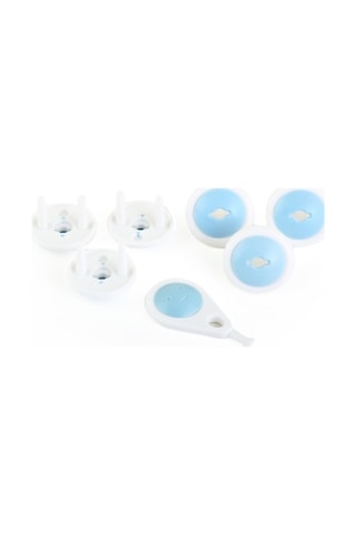 Büro Ev Bebek Güvenliği İçin 6adet Anahtarlı Çocuk Koruma Priz Kilidi Seti Gri