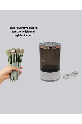 13 Parça Makyaj Fırça Seti + Otomatik Fırça Temizleyici