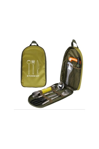 Symbee Kahverengi Kamp Çadır Mutfak Gereçleri Çantası Nilon Taşınabilir Outdoor Malzeme Saklama Çantası Kahverengi