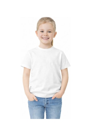Bulutteks Ataş Sade Beyaz Okul Ve Günlük Ünisex Tişört 23 Nisan Vb Etkinlikler T-shirt
