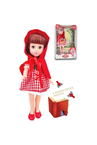 Global Toys Kırmızı Başlıklı Kız Hikayesi Anlatan 45 cm Et Bebek