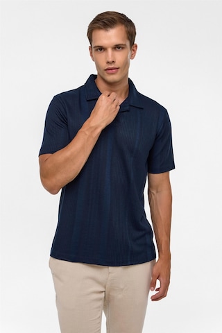 Süvari Lacivert Regular Desenli Polo Yaka Tişört-38364 Lacivert