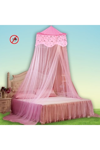 Yatak Gölgelikli Mega Boy Lüks Cibinlik Sineklik - Pembe