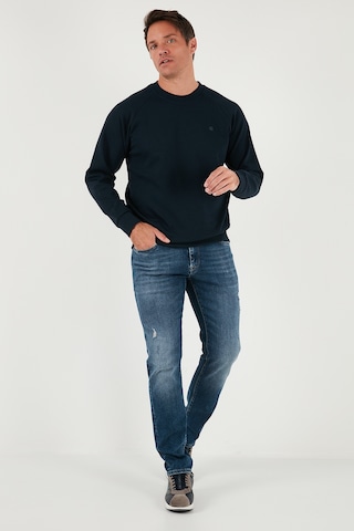 Buratti Streç Pamuklu Relaxed Fit Bisiklet Yaka Erkek Sweat 5901210 Lacivert