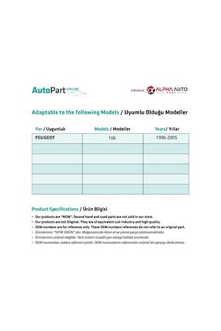 Peugeot 106 İçin Ön Cam Tamir Seti-sağ-sol-set