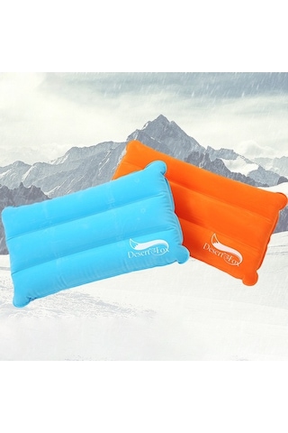 Prestigegoods Desert & Fox Outdoor Hafif Kamp Yastığı, Turuncu, 42x24cm, Hava Valfi, Hafif, Konforlu, Seyahat & Kamp İçin Turuncu