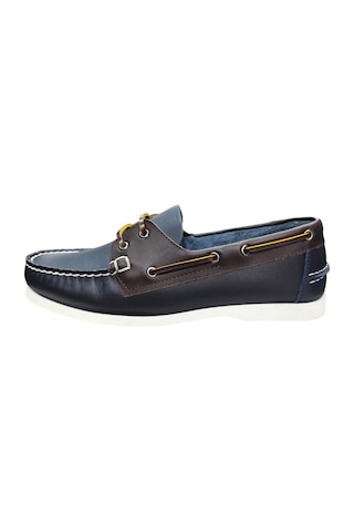 King Paolo King Shoes Lacivert Kahve Tımbırlant Erkek Ayakkabı