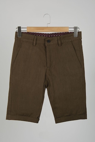 Terapi Men Erkek Ahşap Kahve Slim Fit Keten Şort Ahşap Kahve