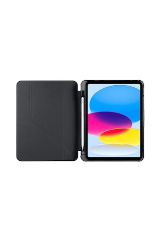 Apple Uyumlu iPad 2025 10.9 10.nesil A16 Kılıf Kalemlikli Mars Tablet Kılıfı - Siyah Diğer