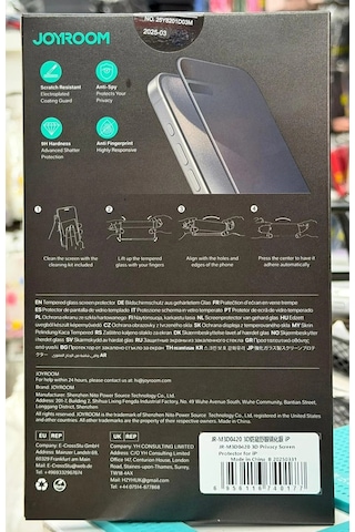 Joyroom Apple iPhone Uyumlu 14 Pro Max/16 Plus 3d Hayalet Gorilla Cam Ekran Koruyucu