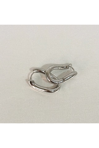 Kıvrımlı Şık Çelik Silver Küpe Gold