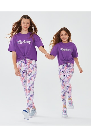Skechers Graphic Tee G Short Sleeve Büyük Kız Çocuk Fuşya Tshirt Sk241045-612
