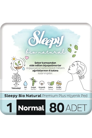 Sleepy Bio Natural Premium Plus Günlük Ped Normal 80 Adet