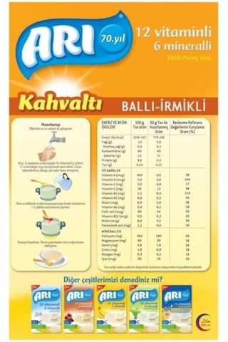 Arı Mama Ballı Irmikli Kahvaltı 12 Vitamin 6 Mineral 200 G x 2 Mama