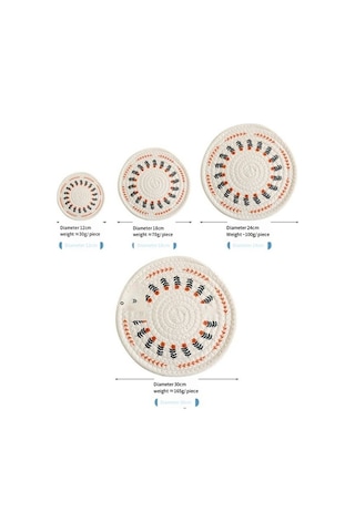 Flybuy Adet Kalın Yuvarlak Pamuklu Dokuma Pedi Masa Örtüsü, Çiçekli Desen Diğer