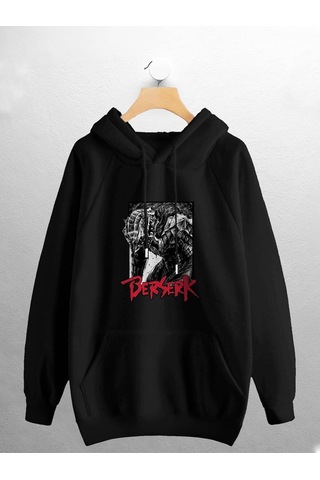 Macklin Unisex Kadın Erkek Berserk Anime Baskılı Sweatshirt Siyah Mck0924 Siyah