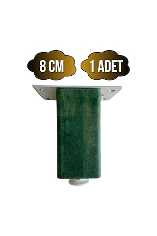 Kale Ayarlı Ahşap Ayak Mobilya Masa Ve Dolap Ayağı Yeşil Kayın/gürgen Ağacı 8cm 1 Adet Yeşil