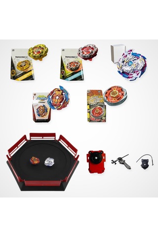Beyblade Karışık Seri Set 5 Beyblade 3 Fırlatıcı 1 Arena - Bx00-02, Bx-02, B-97, B150, Bb59