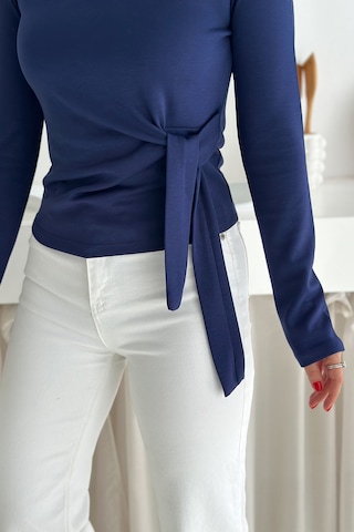 Noa & Noa Kadın Belden Bağlamalı Uzun Kollu Bluz Minimal & Şehirli Stil Lacivert