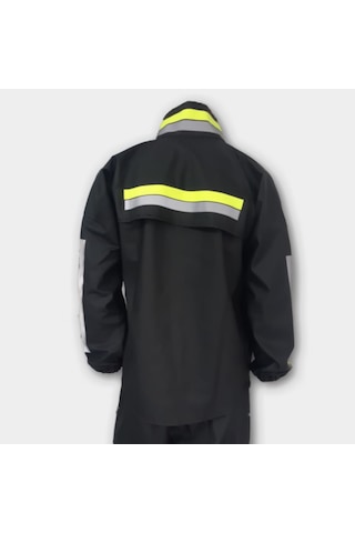Aldos Pvc Alt Üst Takım Motorcu Yağmurluğu Siyah - Neon Yeşil