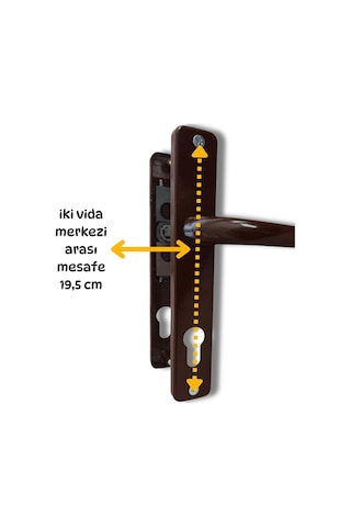Pvc Kapılar İçin Metal Kapı Kolu Koyu Kahverengi