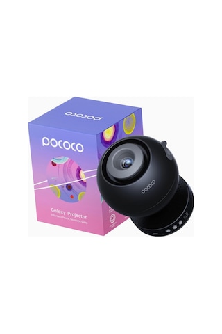 Pococo Yıldızlı Gökyüzü Projektörü Çocuk Gece Lambası, 2 Disk, A+++ Siyah