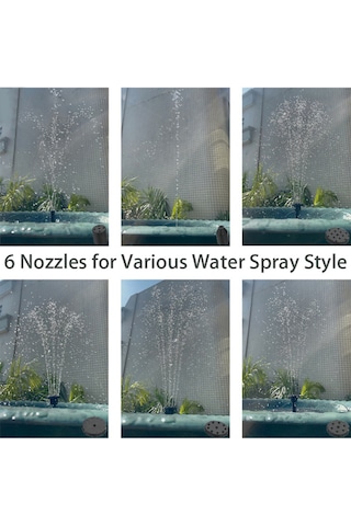 Singree Güneş Enerjili Bahçe Çeşmesi - 380l/saat Akış, 6 Nozul Seti, 5.5w Güneş Panelli, Taşınabilir