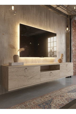 Resital Tv Ünitesi S1834-8 Traverten Traverten