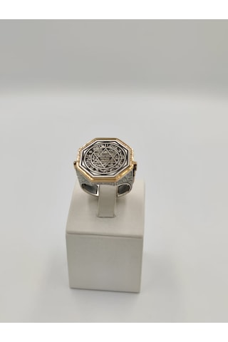 Hz. Süleyman Mührü Zorbey Taşsız Erkek Yüzüğü 24 Mm 925 Ayar Güm