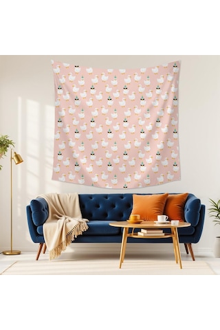 Noel Desenli 59x59 İnç Kare Duvar Halısı, Oturma Odası, Yatak Odası Ve Genç Odası İçin-a178