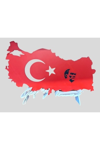 Atatürk Ve Türk Bayrağı 3d Dekoratif Biblo -