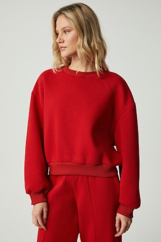 GRIMELANGE Morgana Kadın Bisiklet Yaka Uzun Kollu Kırmızı Sweatshirt Kırmızı