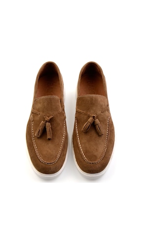 Bambi Taba Hakiki Deri Erkek Loafer Ayakkabı E01442310502 Taba