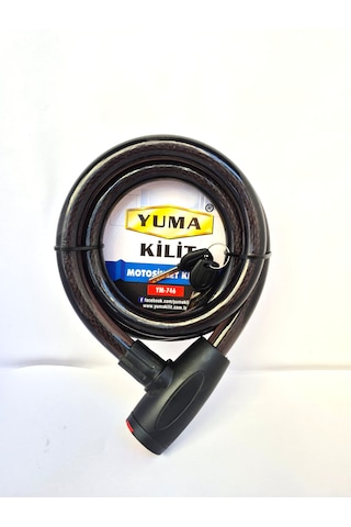 Yuma Motosiklet Kilidi 150 Cm 20 Mm Kalınlık, Anahtarlı Çelik Halat