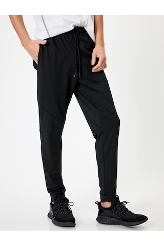 Koton Spor Eşofman Altı Jogger Slogan Baskılı Cep Detaylı Siyah 5wam40017nk Siyah