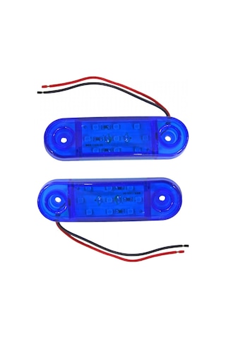 Tas 24v Side Marker Lamba 9 Ledli Mavi 8,5x2,5 Cm Tas.018m-24 2 Li