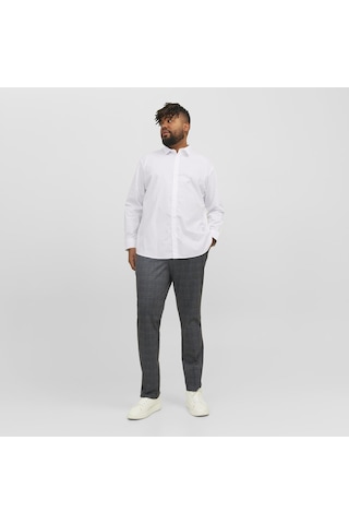 Jack & Jones Büyük Beden Uzun Kollu Gömlek - Joe - 12200623 Beyaz