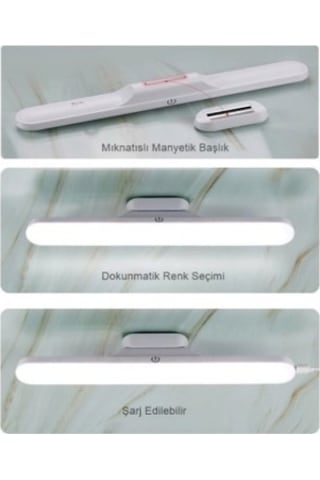 Kalosuz Mıknatıslı Üç Farklı Dekoratif Yatak Başı Makyaj Masası