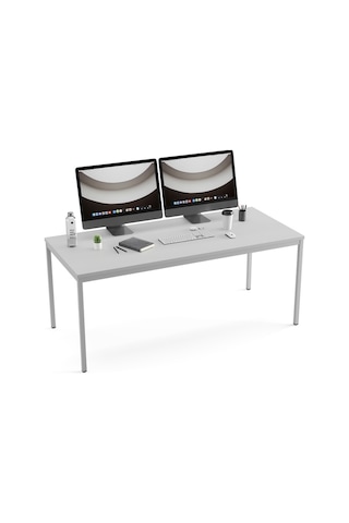Çok Amaçlı 160x80x75h Cm Masa, Yemek Masası, Ofis Çalışma Masası, Bilgisayar Masası, Gri Gri