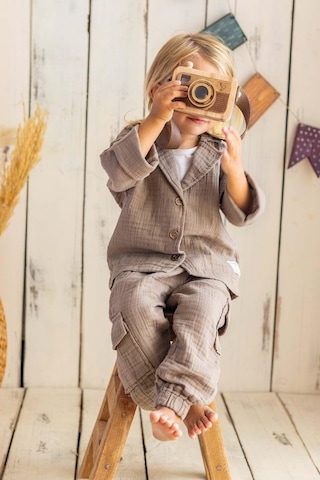 Oliventhekid Müslin Kumaş Kargo Pantolon Vizon Vizon