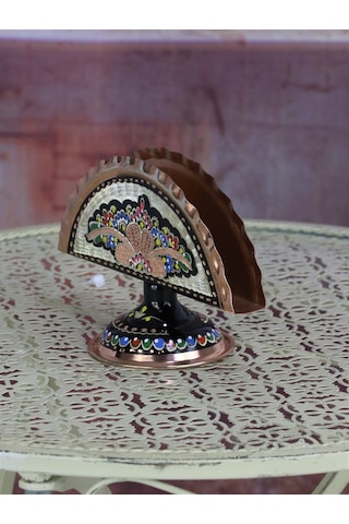 Gül Çiçek Dekoratif Bakır Peçetelik