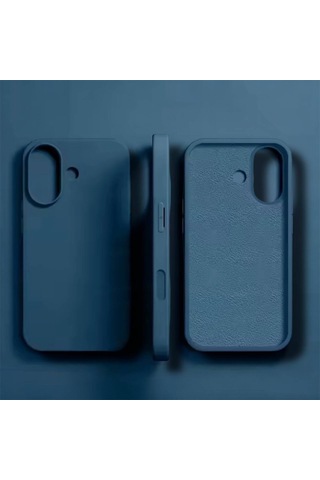 Apple Uyumlu iPhone 17 Kılıf Kamera Çıkıntılı Yumuşak Silikon İçi Kadife Lansman Kapak . Lacivert