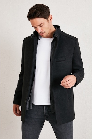 Buratti Slim Fit Pamuklu Kaşe Erkek Kaban 5841012 Füme