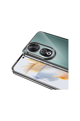 Honor 90 Kılıf Kamera Korumalı Logo Gösteren Zore Omega Kapak Siyah