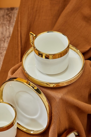 Cooker 100 Ml 6'lı Altın Yaldızlı Porselen Çay Fincan Takımı Diğer