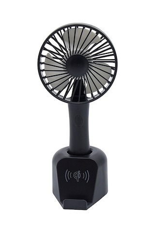 Yunboo Taşınabilir Şarjlı Mini Usb Fan - 3 Hızlı Modlu Kablosuz Şarj Özellikli Siyah Siyah